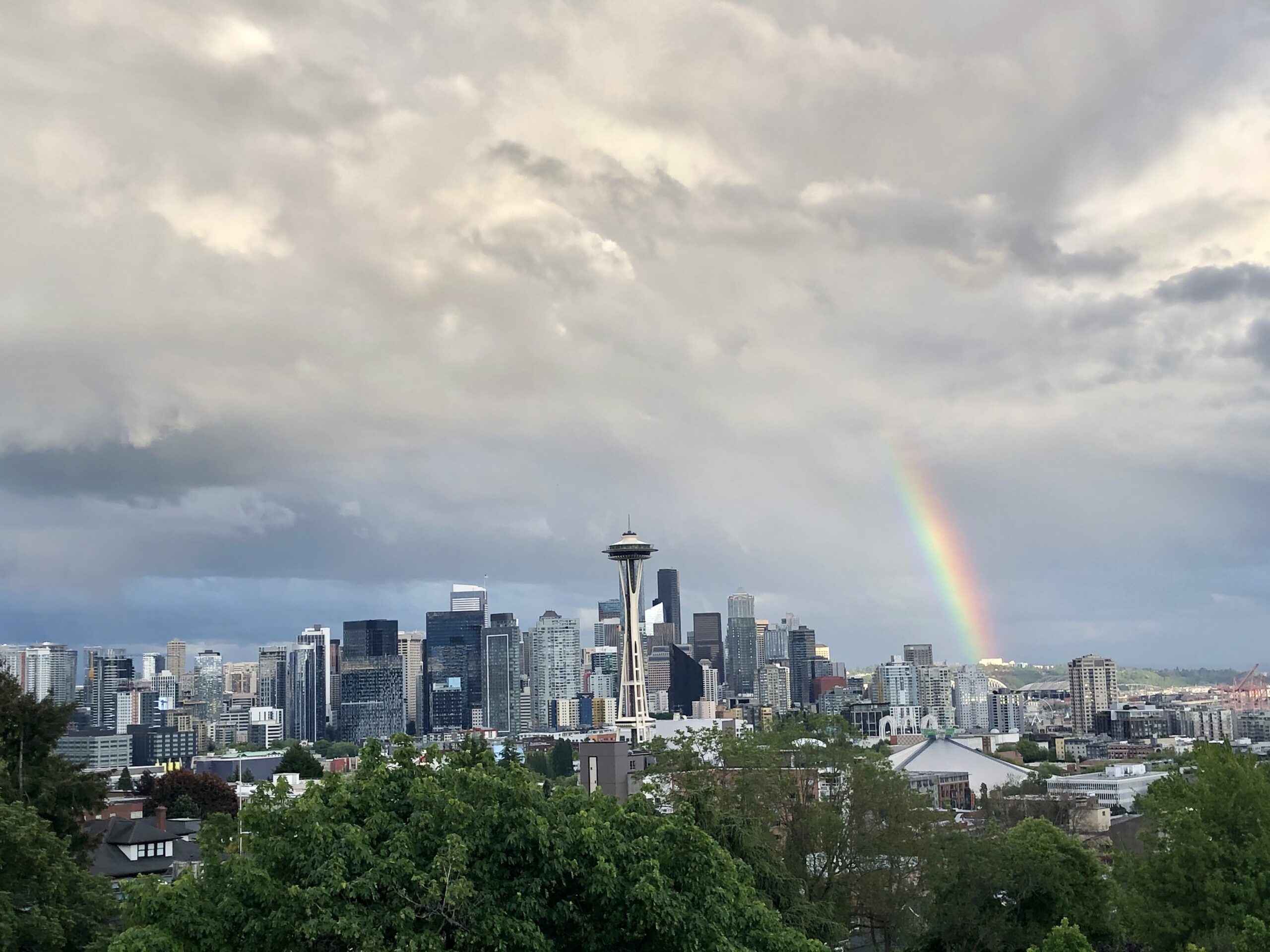 Rainbow over Seattle.