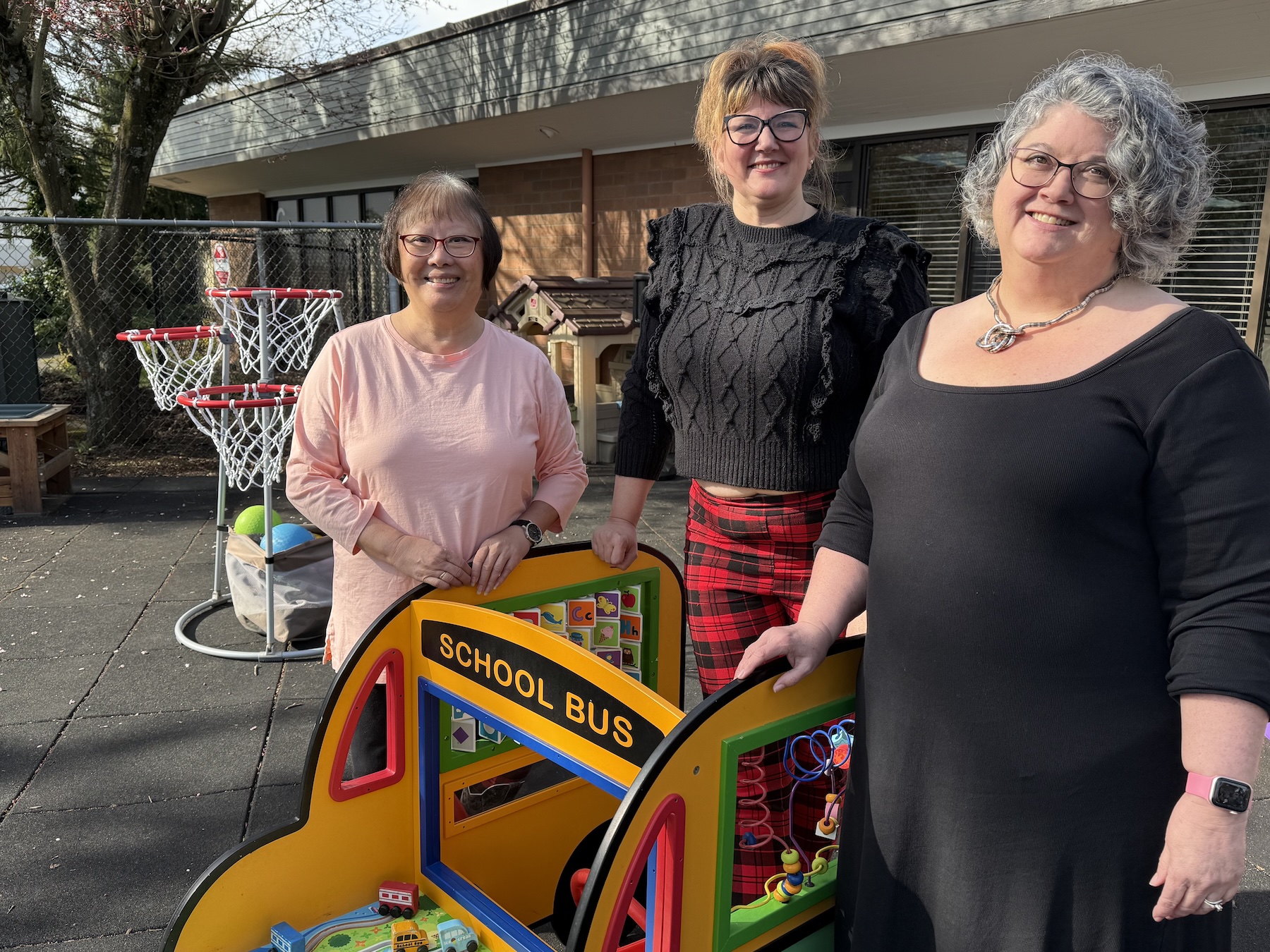 Snohomish County Early Learning Coalition's Mary Hsu and Debbie Carlsen with ChildStrive CEO Mary Cline-Stively